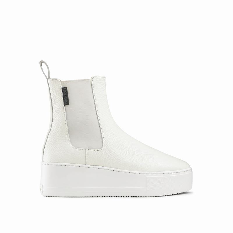 Botas Chelsea Russell And Bromley Park Way Feminino Branco | KAP7888XZ