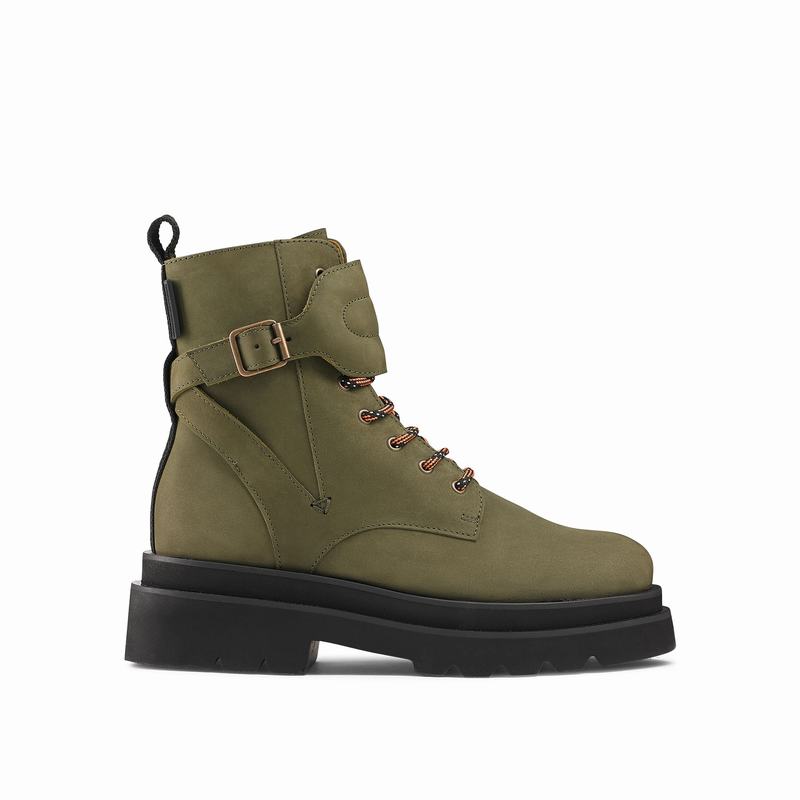 Botas de Amarrar Russell And Bromley Soho Feminino Verdes | GRA1127DY