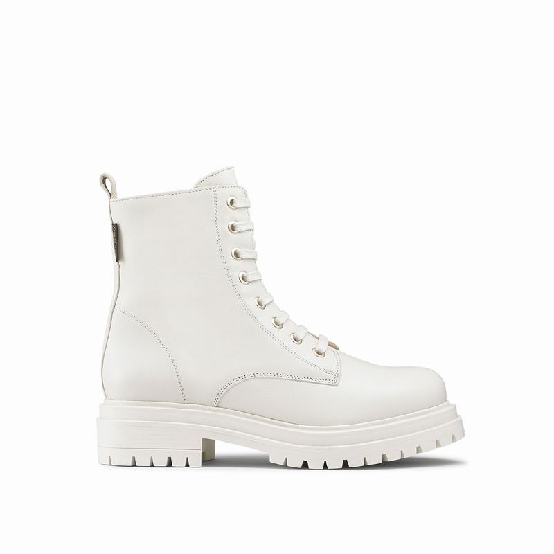 Botins Russell And Bromley Combat Feminino Branco | THU9295FJ