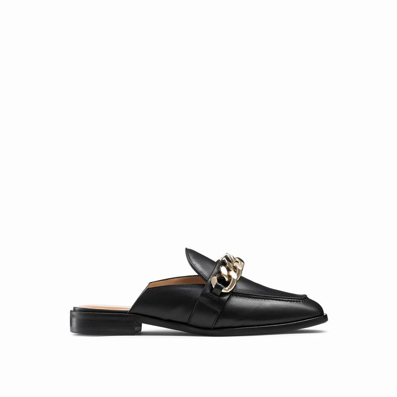 Mocassins Russell And Bromley Chainmule Feminino Pretas | JYP8844ZD