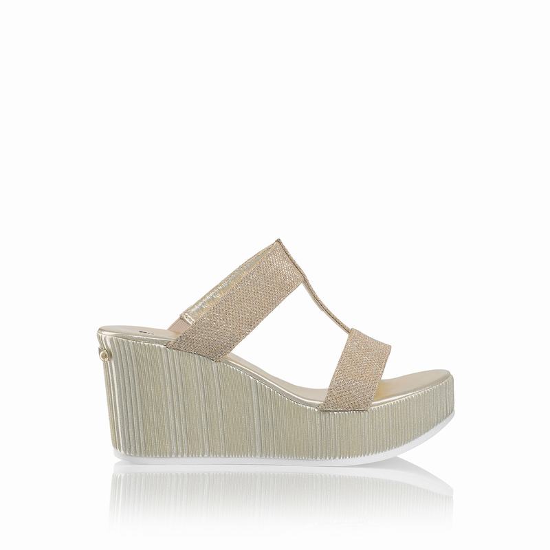 Sandalias Cunha Russell And Bromley Pukka Medio Feminino Metallic | YBU826VX