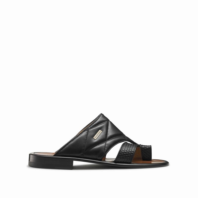 Sandalias Russell And Bromley Vernazza Masculino Pretas | ZRU5053BS