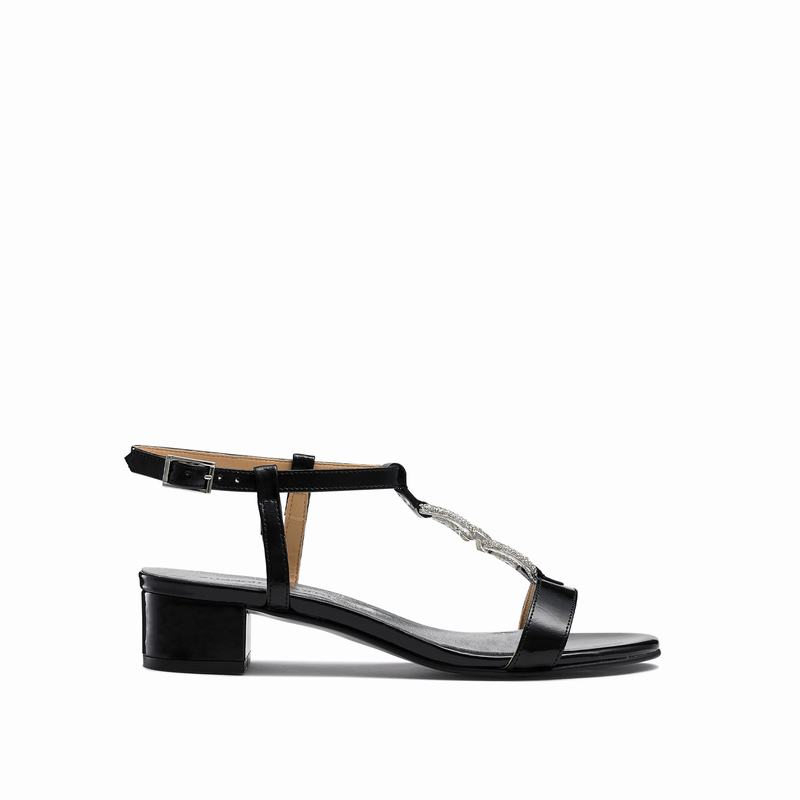 Sandalias de Salto Russell And Bromley Jewely Feminino Pretas | BVD6047YK