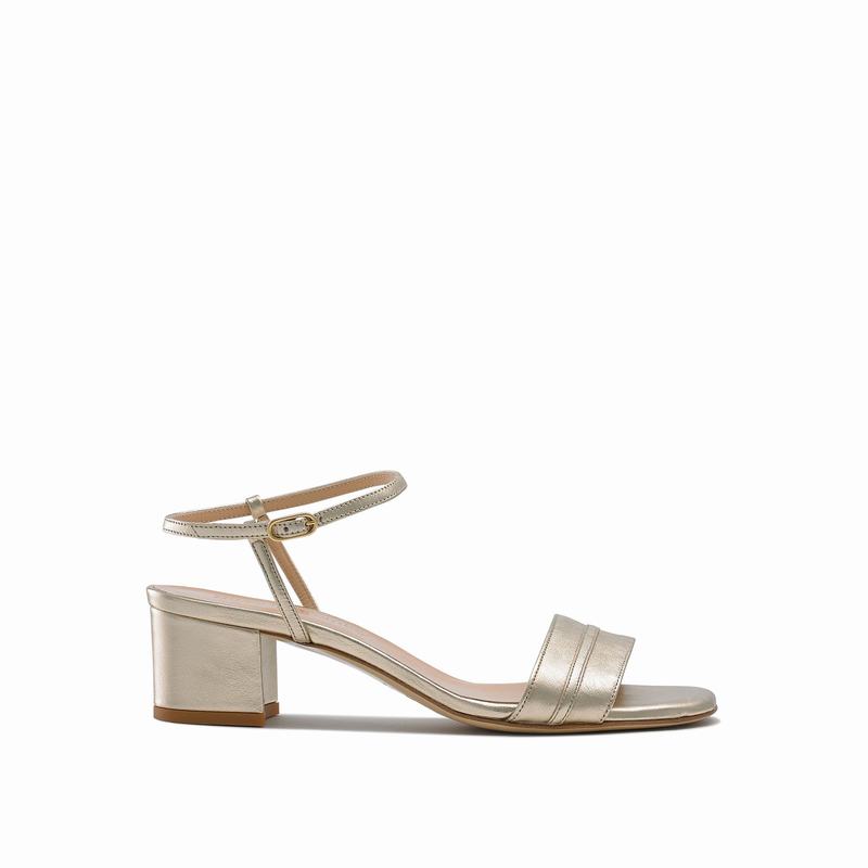 Sandalias de Salto Russell And Bromley Superblock Feminino Metallic | MUG5522DG