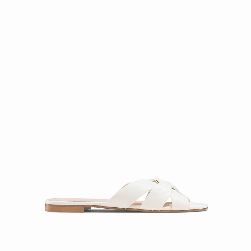 Sapatos Mules Russell And Bromley Softknot Feminino Creme Branco | LJP1458QY