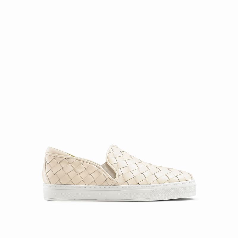 Tênis Deslizante Russell And Bromley Jenna Feminino Creme Branco | JJJ2496UZ