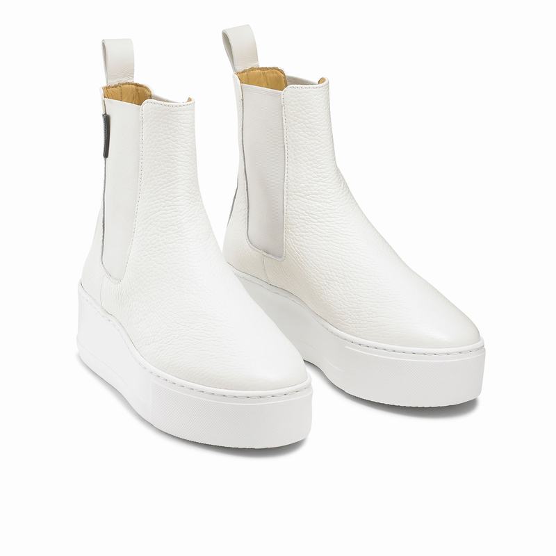 Botas Chelsea Russell And Bromley Park Way Feminino Branco | KAP7888XZ