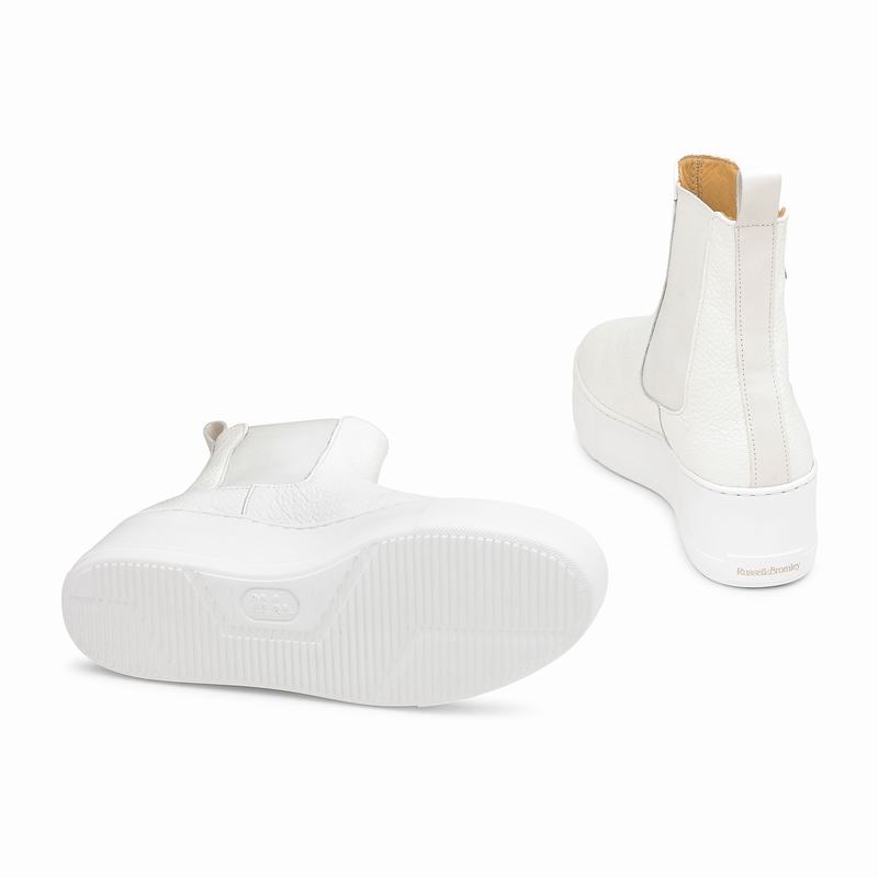 Botas Chelsea Russell And Bromley Park Way Feminino Branco | KAP7888XZ