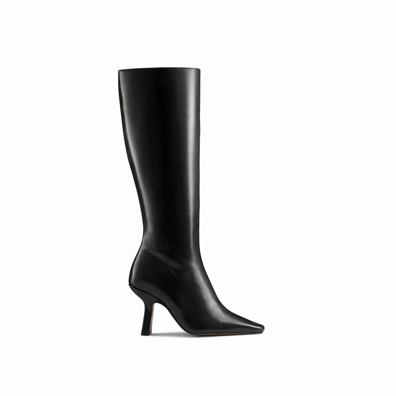 Botas De Cano Alto Russell And Bromley Razor Feminino Pretas | FCC3836UK