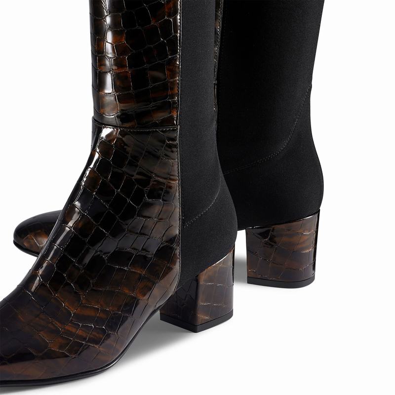 Botas De Cano Alto Russell And Bromley Trinni Feminino Marrom | EVK227WG