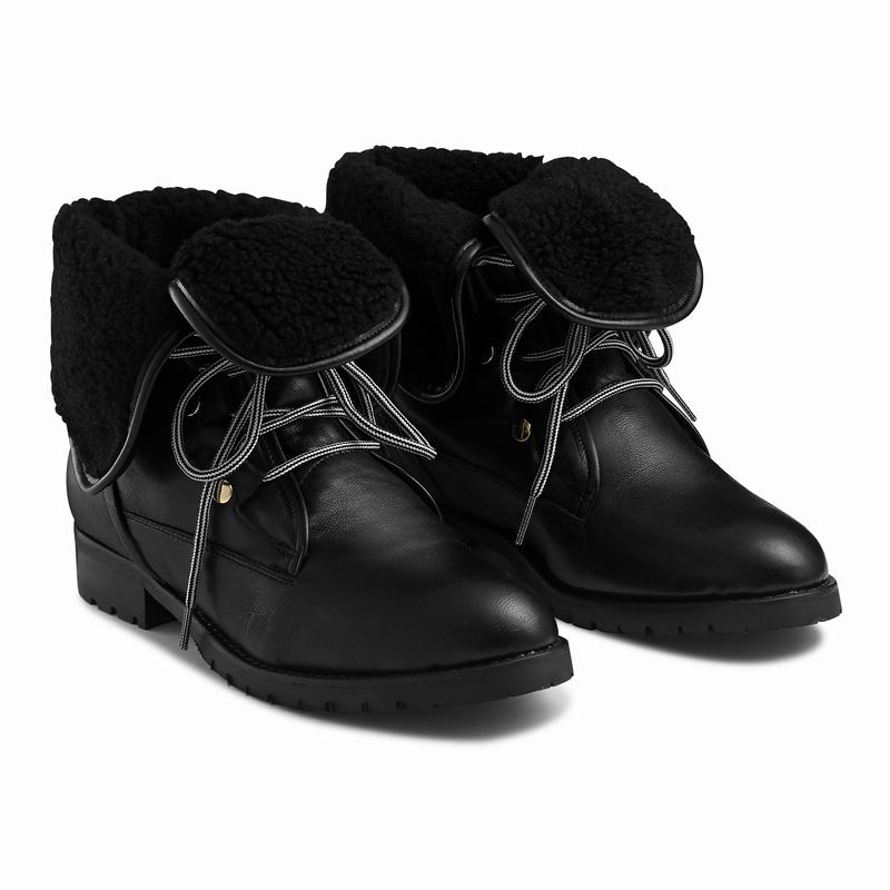 Botas de Amarrar Russell And Bromley Cuddly Feminino Pretas | KXY9517XC