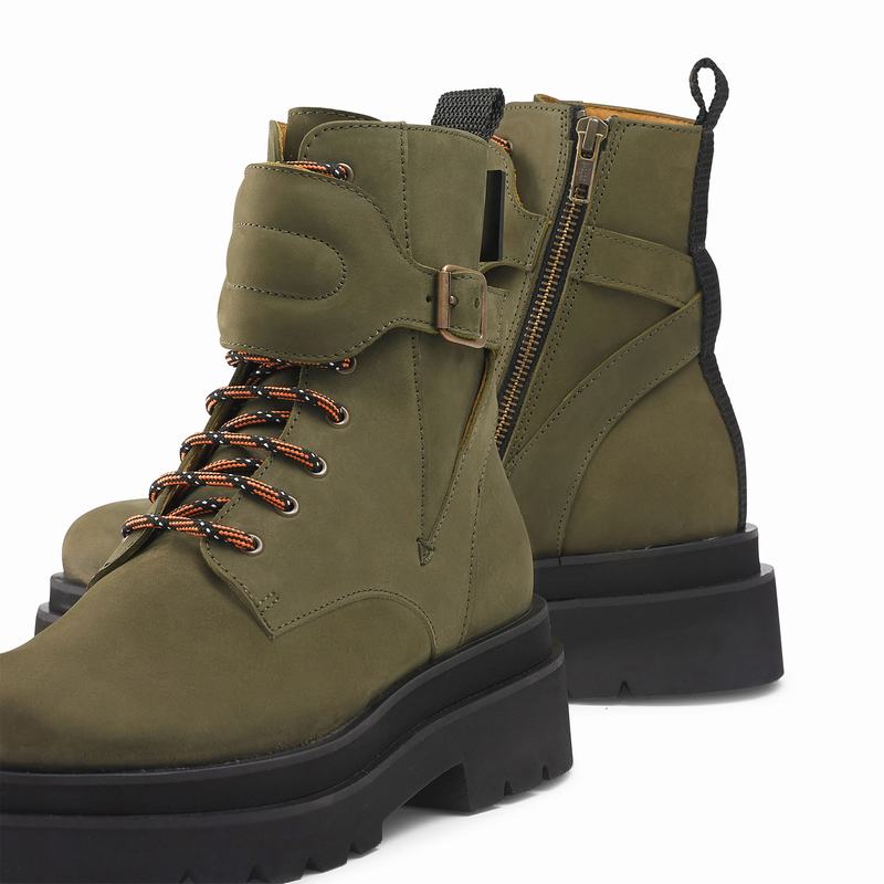 Botas de Amarrar Russell And Bromley Soho Feminino Verdes | GRA1127DY