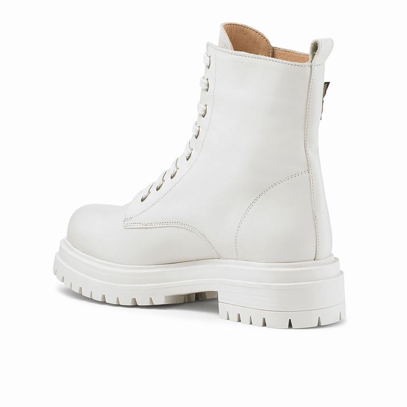 Botins Russell And Bromley Combat Feminino Branco | THU9295FJ