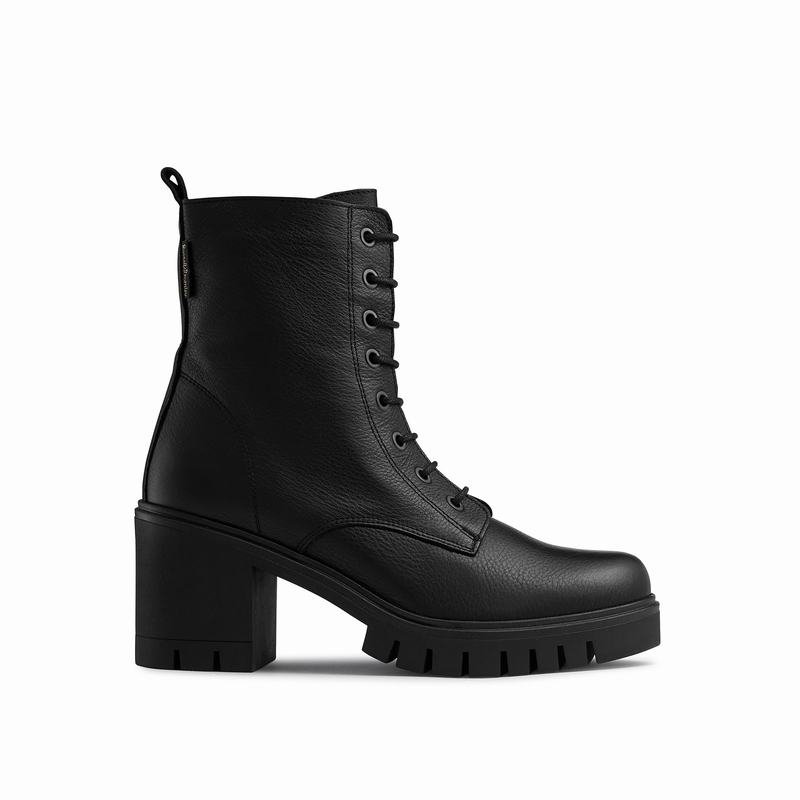 Botins Russell And Bromley Combat Hi Feminino Pretas | NHS7955VS