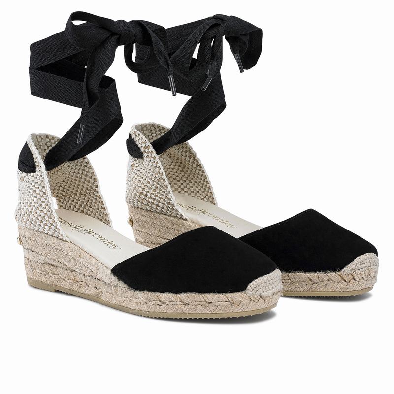 Espadrille Russell And Bromley Cocowrap Feminino Pretas | HXE442AZ