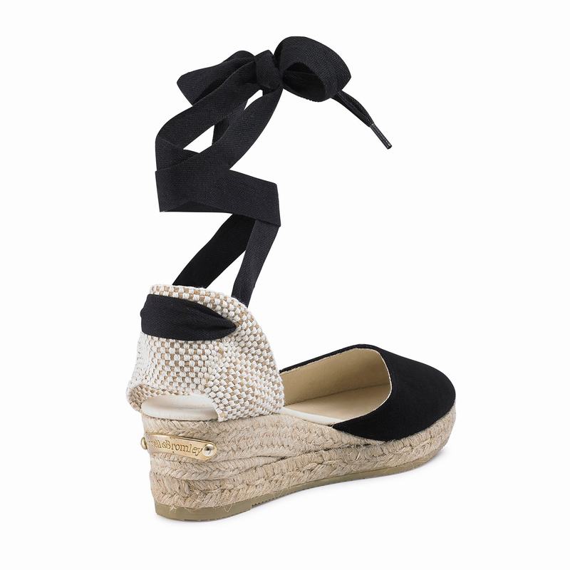 Espadrille Russell And Bromley Cocowrap Feminino Pretas | HXE442AZ