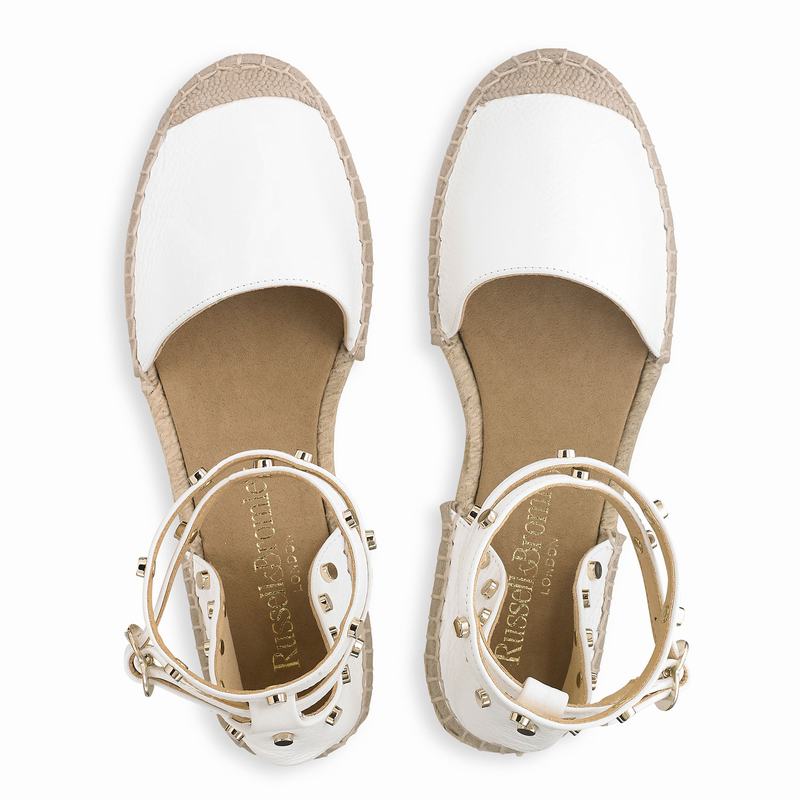 Espadrille Russell And Bromley Coin Wrap Feminino Branco | OFW8618OB