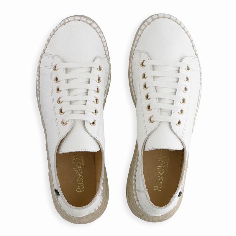 Espadrille Russell And Bromley Kick Back Feminino Branco | VIQ7877SZ