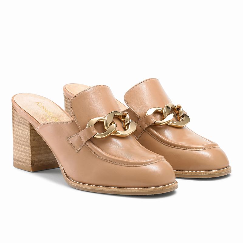 Mocassins Russell And Bromley Blockmule Feminino Marrom | GRS3283MY