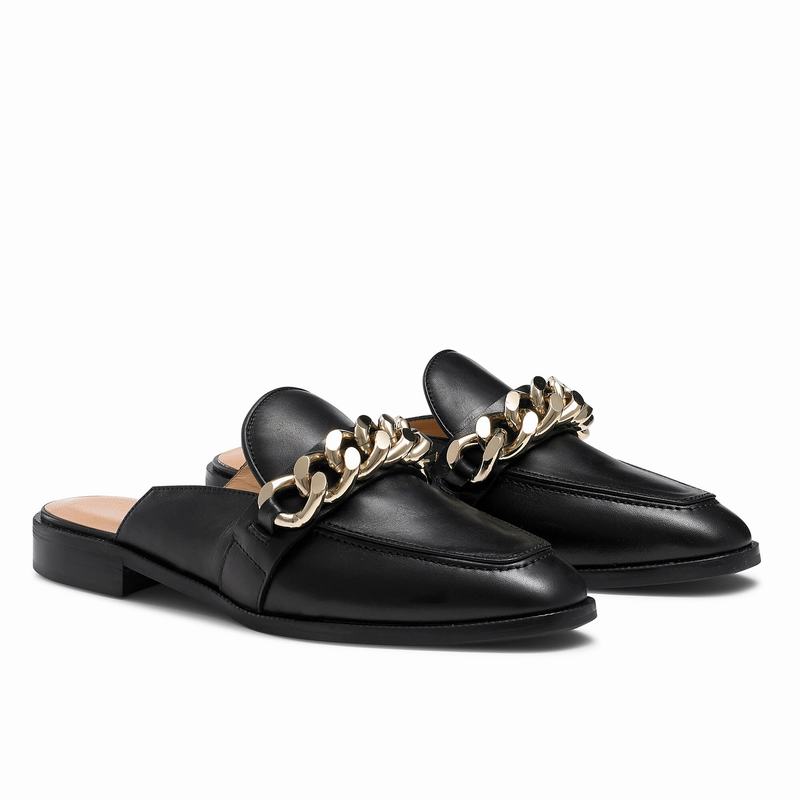 Mocassins Russell And Bromley Chainmule Feminino Pretas | JYP8844ZD