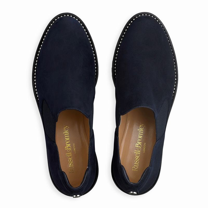 Mocassins Russell And Bromley Grid Feminino Azuis | CDO8483EJ