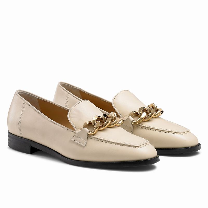 Mocassins Russell And Bromley Keychain Feminino Creme Branco | AMG5556WY