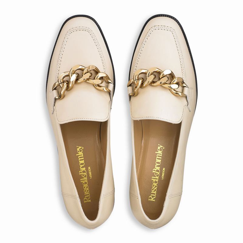 Mocassins Russell And Bromley Keychain Feminino Creme Branco | AMG5556WY