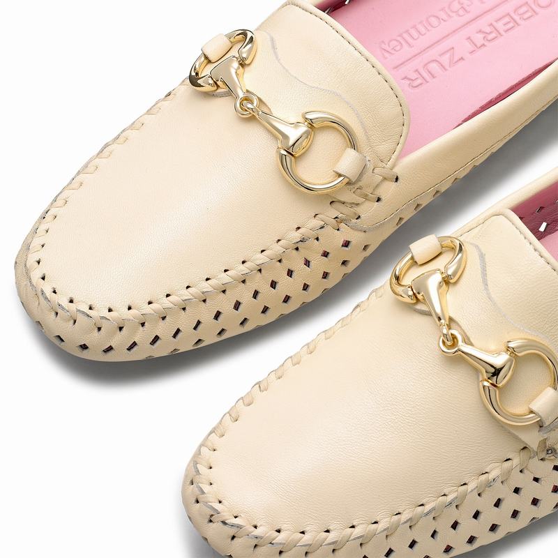 Mocassins Russell And Bromley Perlamule Feminino Creme Branco | XNC5939SB