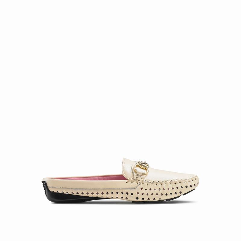 Mocassins Russell And Bromley Perlamule Feminino Creme Branco | XNC5939SB