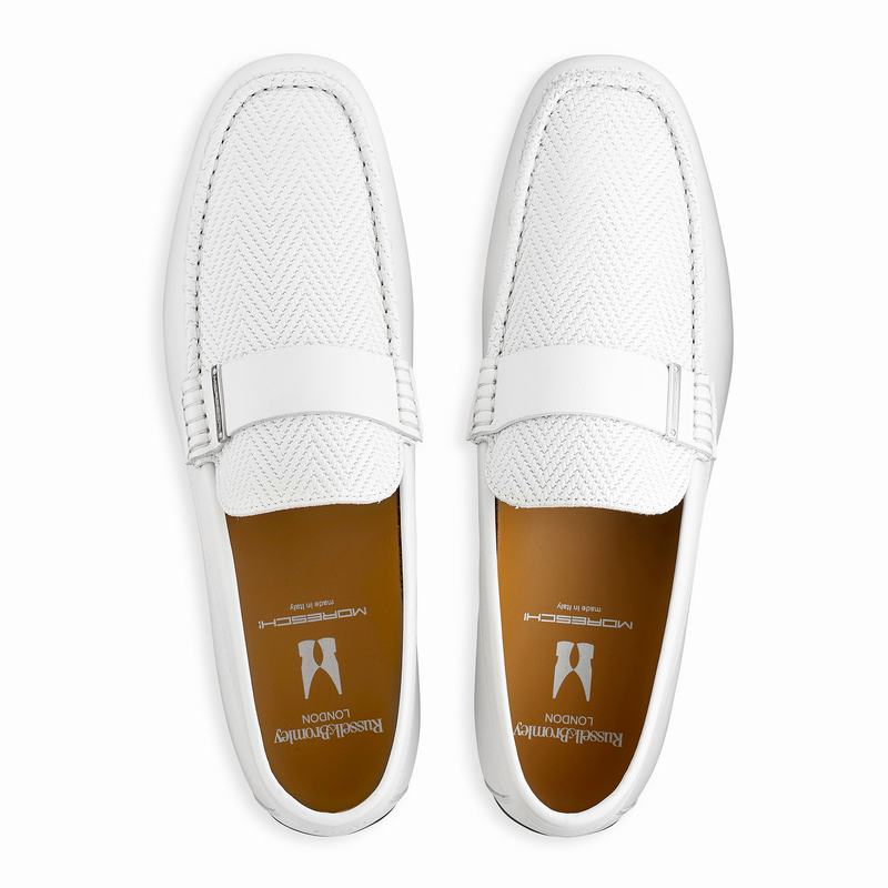 Mocassins Russell And Bromley Yoga Masculino Branco | NGY3620IH