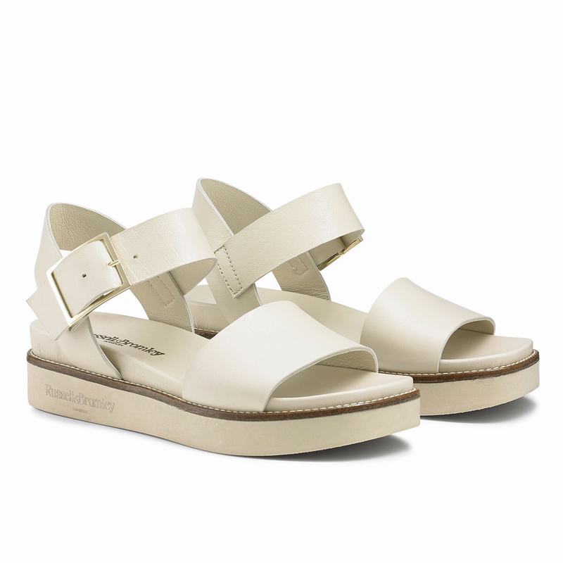 Sandalias Cunha Russell And Bromley Boston Feminino Creme Branco | ODD834VT