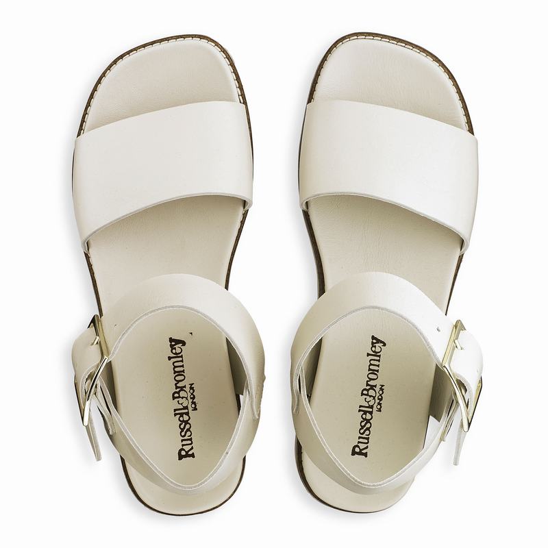 Sandalias Cunha Russell And Bromley Boston Feminino Creme Branco | ODD834VT