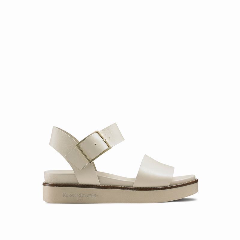 Sandalias Cunha Russell And Bromley Boston Feminino Creme Branco | ODD834VT