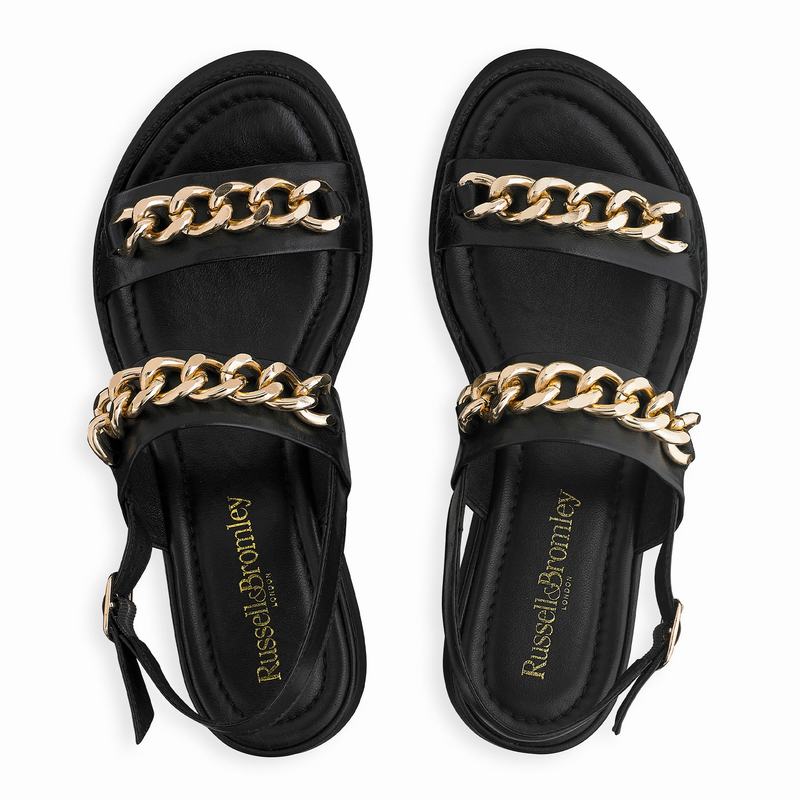 Sandalias Cunha Russell And Bromley Goldie Feminino Pretas | RDS4587ZO