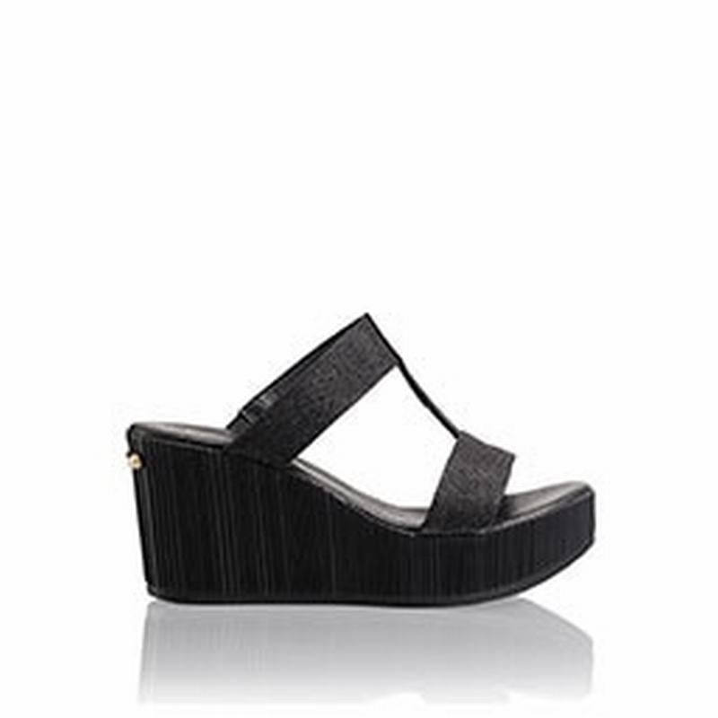 Sandalias Cunha Russell And Bromley Pukka Medio Feminino Pretas | VAV5775XK