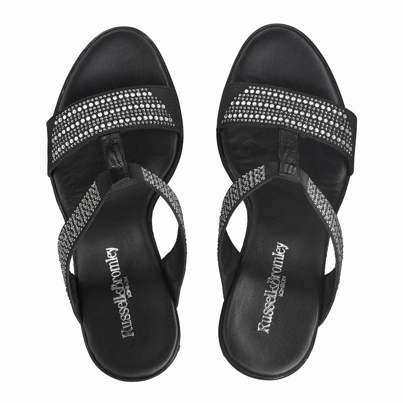 Sandalias Cunha Russell And Bromley Stellamid Feminino Pretas | RTF69100ZO