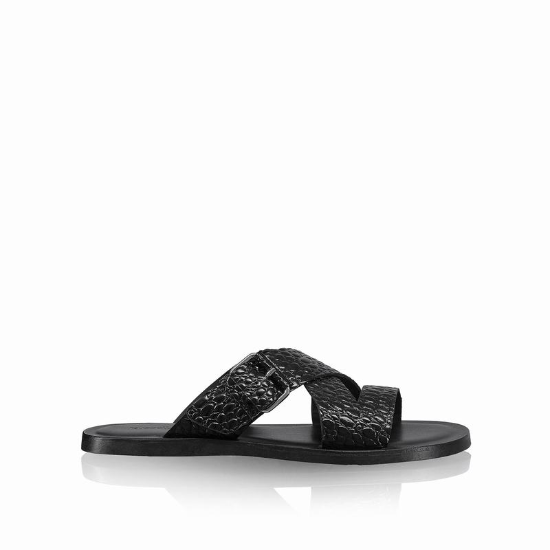 Sandalias Russell And Bromley Bucklebury Masculino Pretas | IPH587CM