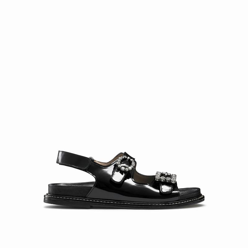 Sandalias Russell And Bromley Glamour Feminino Pretas | FAO6813DX