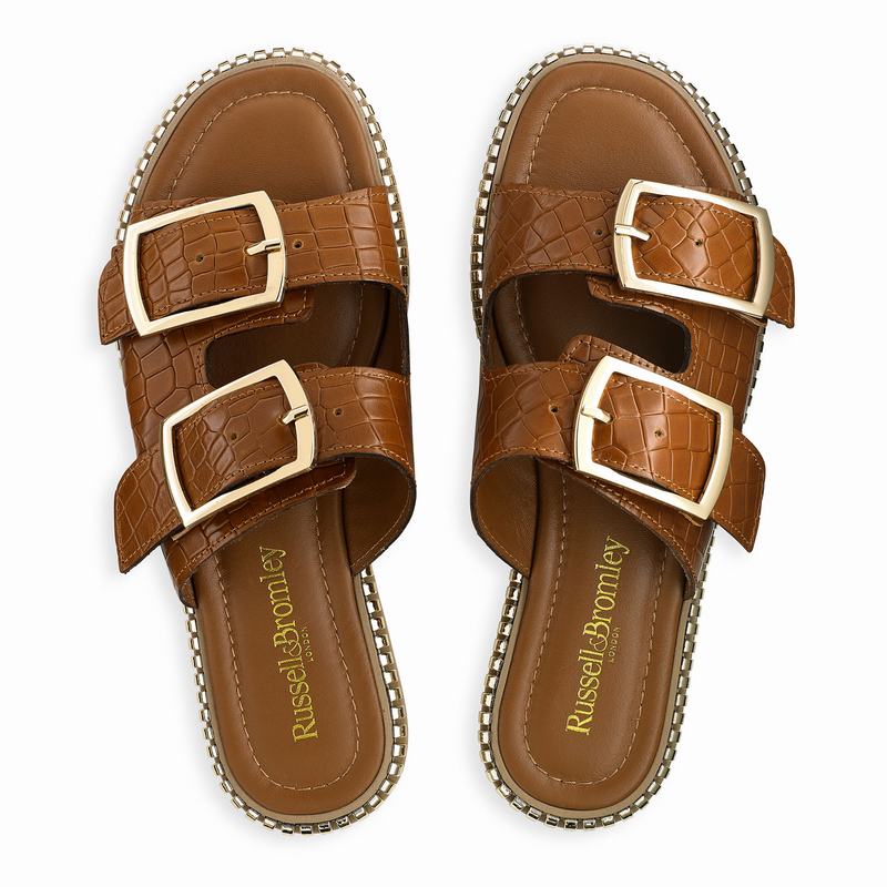 Sandalias Russell And Bromley Gold Mine Feminino Marrom | EOE391WN