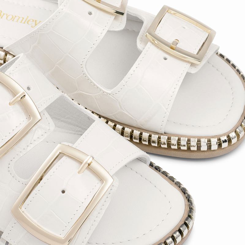 Sandalias Russell And Bromley Gold Mine Feminino Branco | VJW8527TR