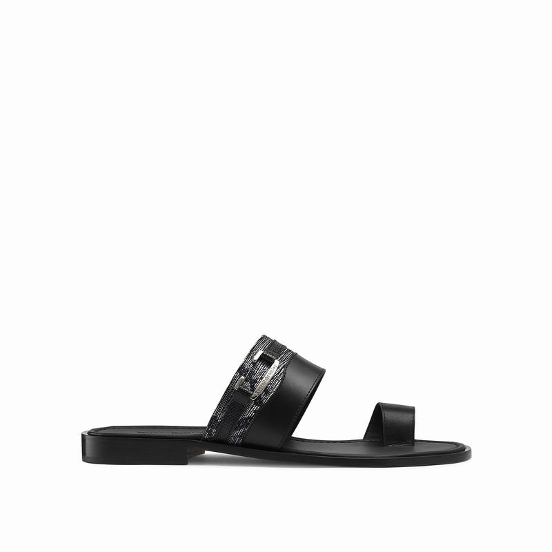 Sandalias Russell And Bromley Oasis Masculino Pretas | TFG1340WL