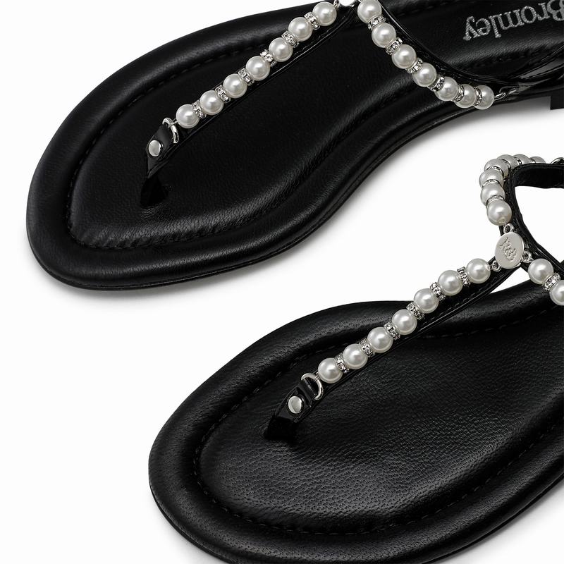 Sandalias Russell And Bromley Pearly Feminino Pretas | GMZ7481PP