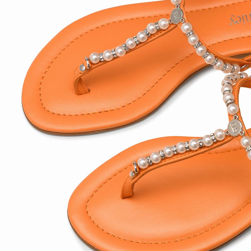 Sandalias Russell And Bromley Pearly Feminino Laranja | MDC578LQ