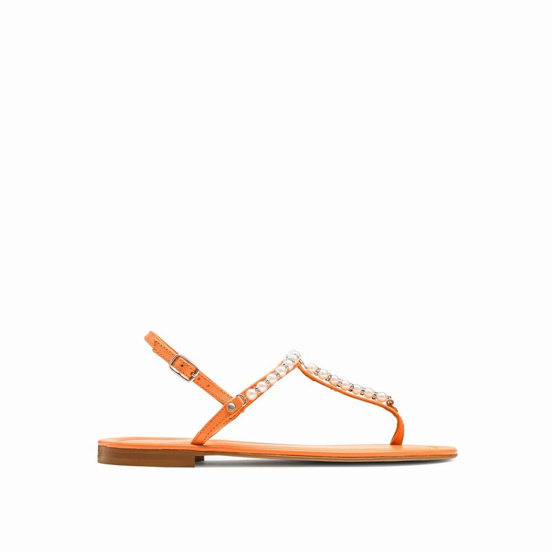 Sandalias Russell And Bromley Pearly Feminino Laranja | MDC578LQ