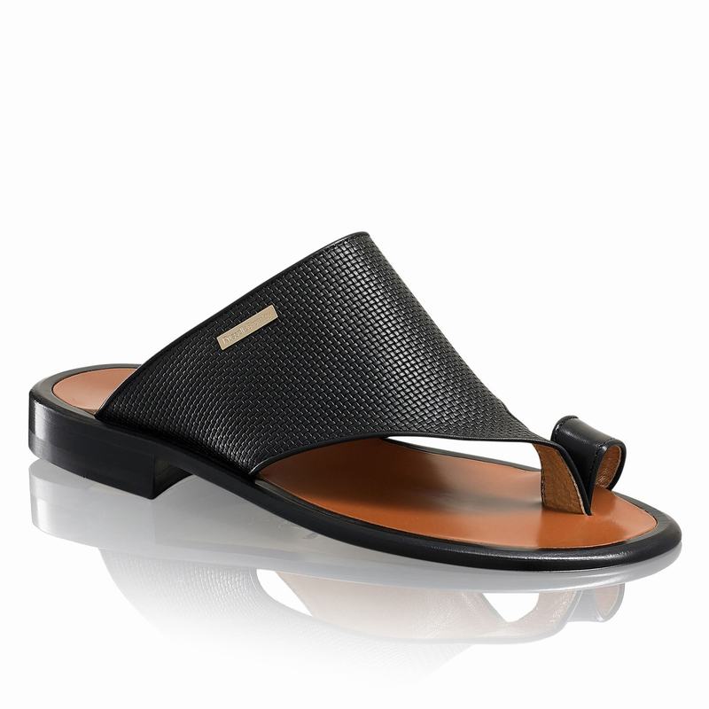 Sandalias Russell And Bromley Perugia Masculino Pretas | VQC8017IW