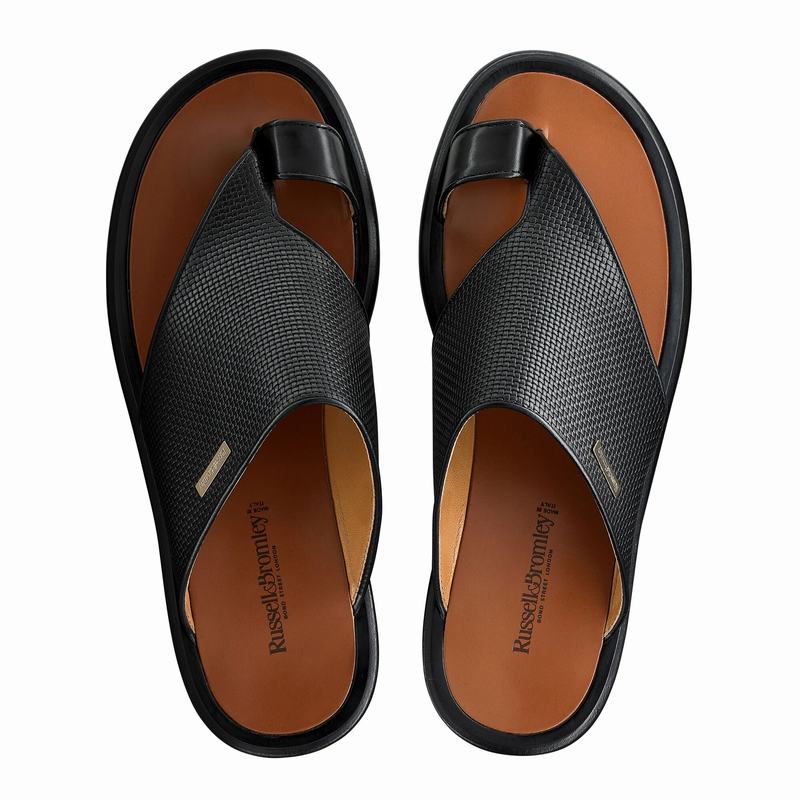 Sandalias Russell And Bromley Perugia Masculino Pretas | VQC8017IW