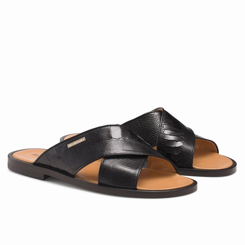 Sandalias Russell And Bromley Taranto Masculino Pretas | VLO7585QF