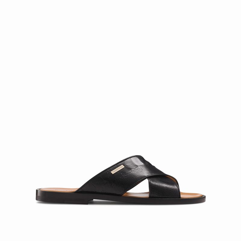 Sandalias Russell And Bromley Taranto Masculino Pretas | VLO7585QF