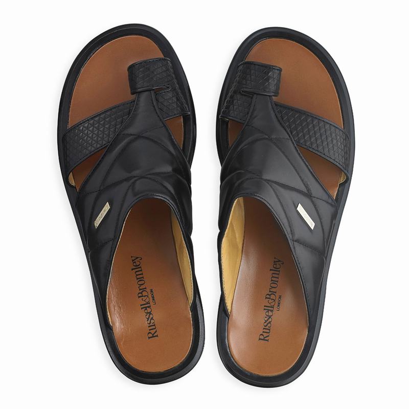 Sandalias Russell And Bromley Vernazza Masculino Pretas | ZRU5053BS