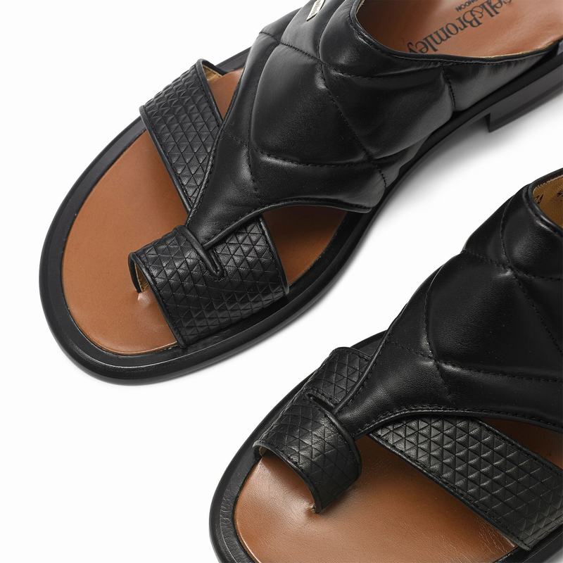 Sandalias Russell And Bromley Vernazza Masculino Pretas | ZRU5053BS